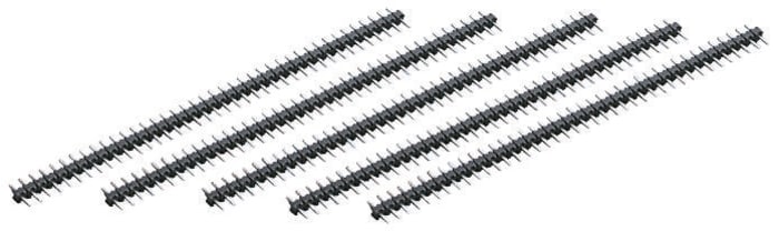 Stelvio Kontek 473 Series Straight Through Hole Pin Header, 40 Contact(s), 2.54mm Pitch, 2 Row(s), Unshrouded