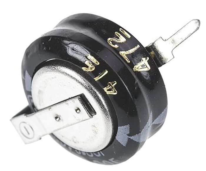 Superkondenzátor, řada: SD 0.22F -20 → +80% ≤75Ω 5.5V dc, Průchozí otvor, 11.5 (Dia.) x 10.5mm Panasonic