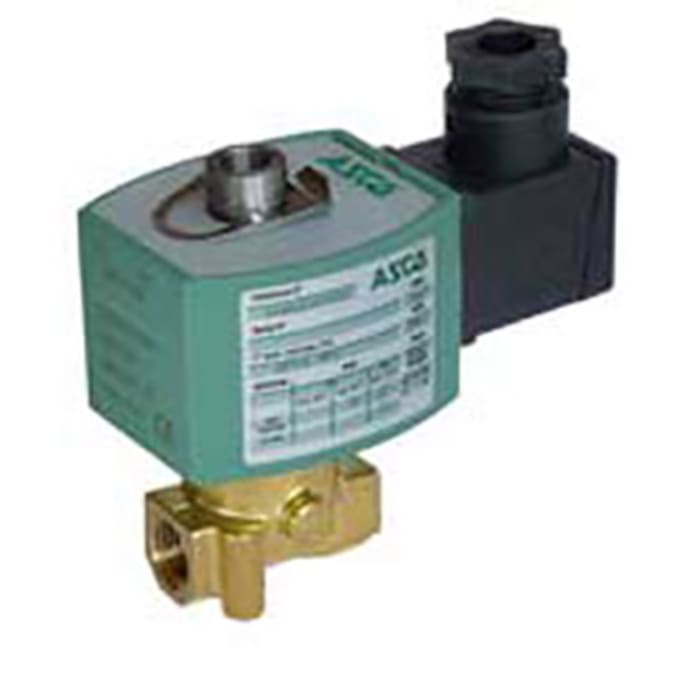 EMERSON ? ASCO Solenoid Valve E314K035S1N01-24V CC, 3 port(s) , NC, 24 V dc, 1/4in