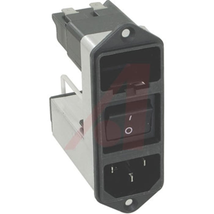 Schurter C14 Panel Mount IEC Connector Male, 6A, 125 V, 250 V, Fuse Size 5 x 20mm