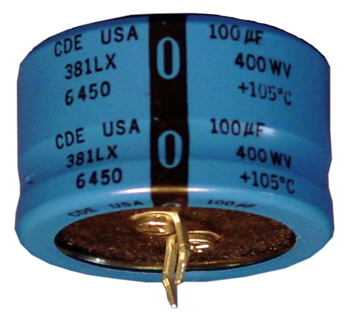 Cornell-Dubilier 470μF Aluminium Electrolytic Capacitor 450V dc, Snap-In - 381LX471M450A052