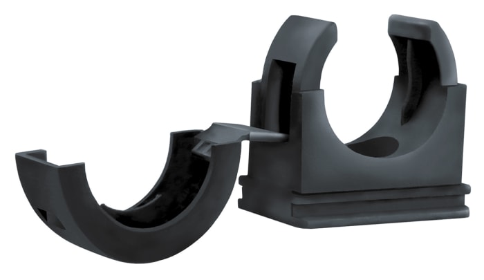 Flexicon Conduit Clip, Conduit Fitting, 18mm Nominal Size, Nylon 66, Black