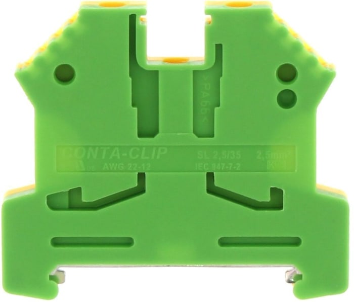 RS PRO Green, Yellow, Single-Level, Screw Termination