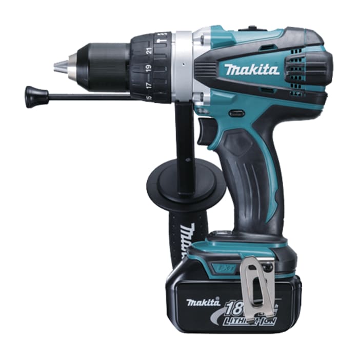 DHP458RTJ Makita Makita DHP458Z Keyless 18V Cordless Combi Drill Li Ion Type G British 3 Pin 222 8263 RS Components