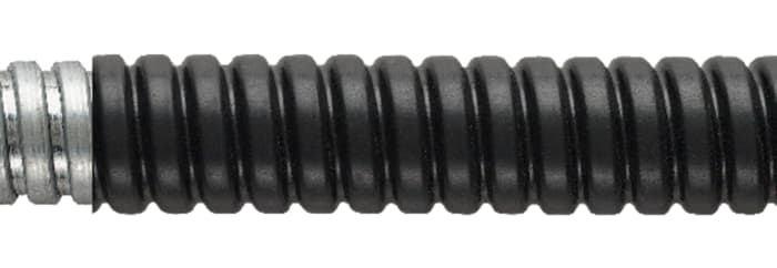 Flexicon Flexible Conduit, 16mm Nominal Diameter, Galvanised Steel, Black