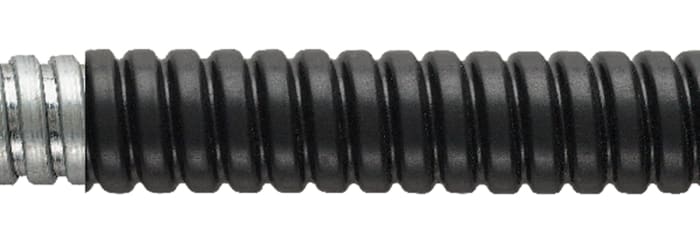 Flexicon Flexible Conduit, 16mm Nominal Diameter, Galvanised Steel, Black