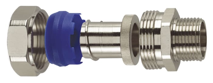 Flexicon Straight, Conduit Fitting, 32mm Nominal Size, M32, Nickel Plated Brass IP65 rating