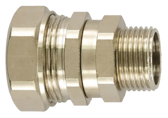 Flexicon Straight, Swivel, Conduit Fitting, 32mm Nominal Size, M32, Nickel Plated Brass