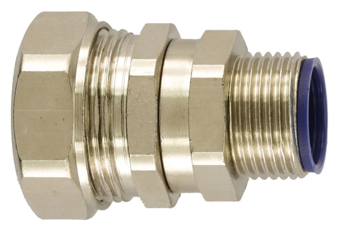 Flexicon Conduit Nickel, Conduit Fitting, 16 mm Nominal Size, M16, Brass IP66, IP67, IP68, IP69K  rating