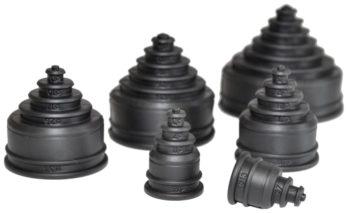 Flexicon Rubber End Cap, Conduit Fitting, 34mm Nominal Size, Thermoplastic Elastomer, Black IP66 rating