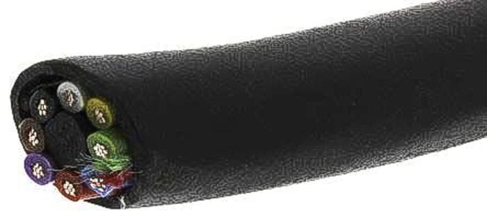 Câble de commande Alpha Wire 300 V, 8 x 0,56 mm², 20 AWG, gaine en PE, Noir, 30m