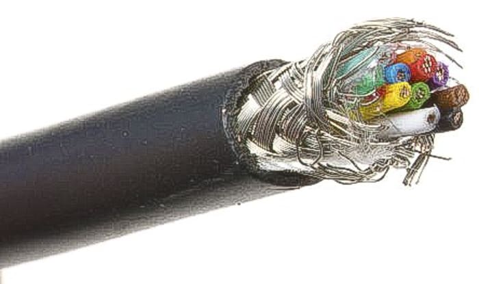 Alpha Wire Xtra-Guard 2 Performance Cable Control Cable, 8 Cores, 0.56 mm², Screened, 30m, Black PE Sheath, 20 AWG