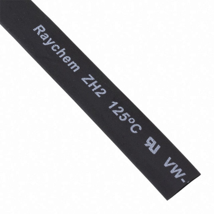 TE Connectivity Halogen Free Heat Shrink Tubing, Black 6.6mm Sleeve Dia. x 100m Length 2:1 Ratio, ZH2 Series