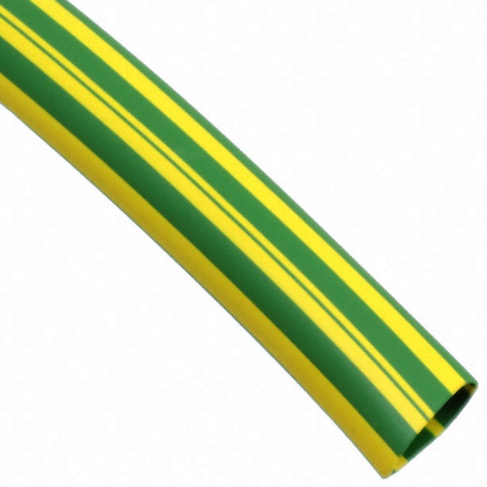 TE Connectivity Halogen Free Heat Shrink Tubing, Green/Yellow 19mm Sleeve Dia. 2:1 Ratio, DCPT Series