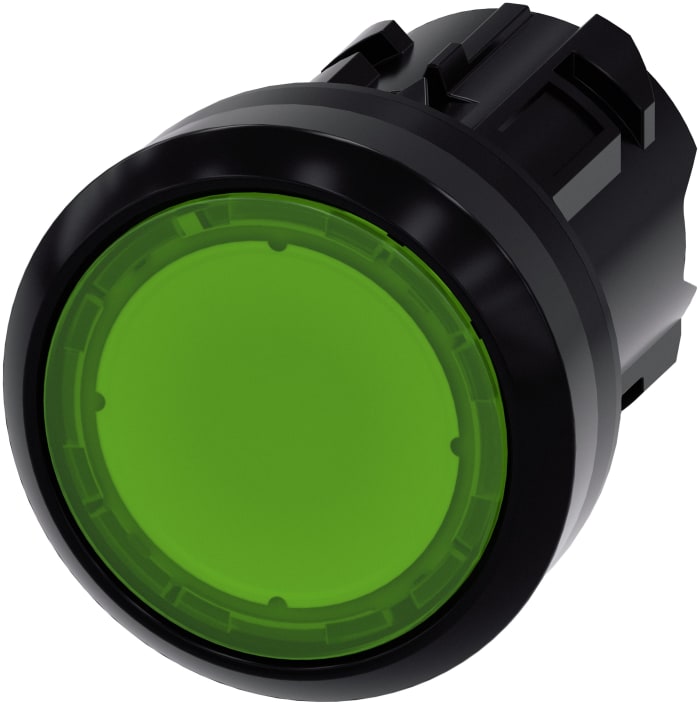 Siemens SIRIUS ACT 3SU10 Series Green Illuminated Momentary Push Button Head, 22mm Cutout, IP66, IP67, IP69K