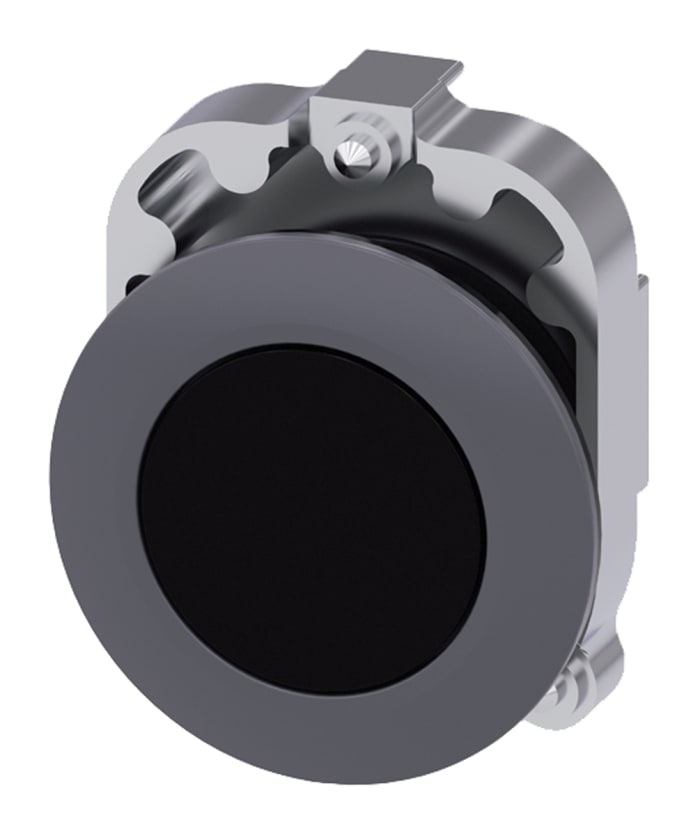 Tête de bouton poussoir Siemens, SIRIUS ACT 3SU10 Noir, Ø découpe 30mm, Momentané