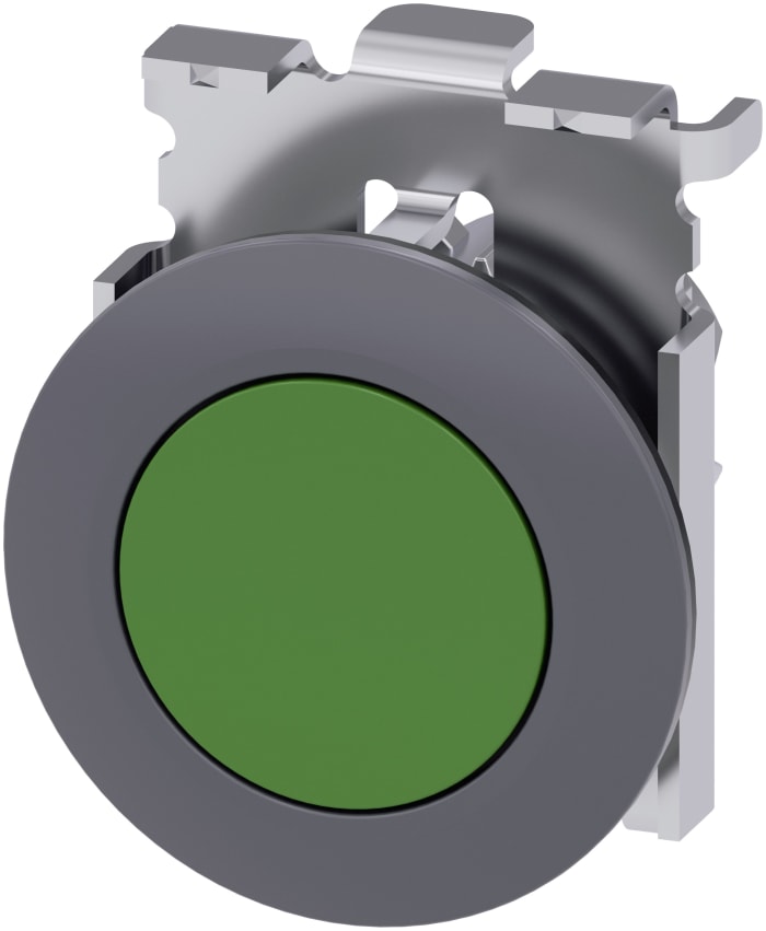 Tête de bouton poussoir Siemens, SIRIUS ACT 3SU10 Vert, Ø découpe 30mm, Momentané