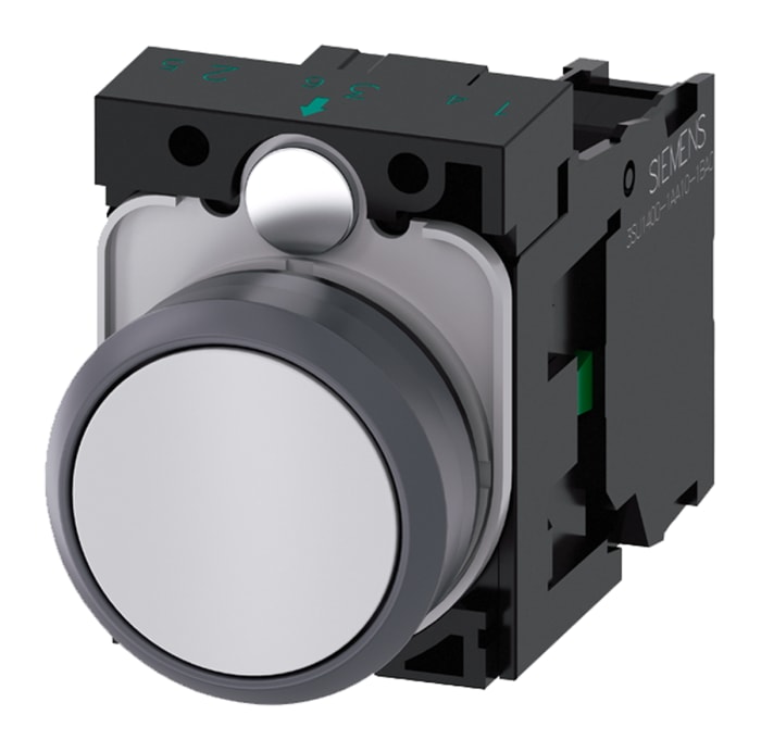 Siemens SIRIUS ACT Series Push Button Complete Unit, Panel Mount, 22mm Cutout, SPST