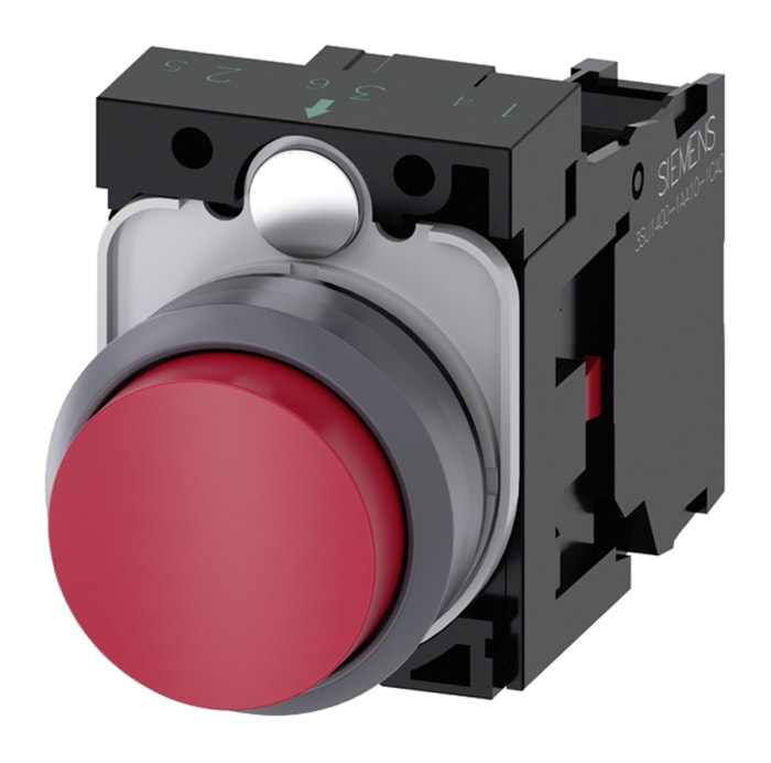 Siemens SIRIUS ACT Series Push Button Complete Unit, Panel Mount, 22mm Cutout, SPST