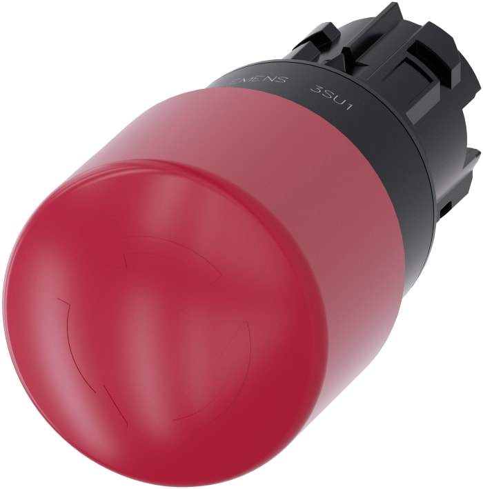 Emergency stop pushbutton, 22mm, red