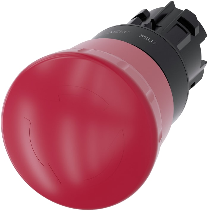 Emergency stop pushbutton, 22mm, red