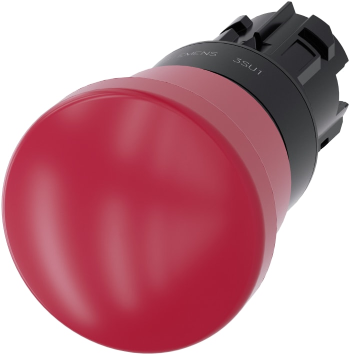 Emergency stop pushbutton, plastic, red