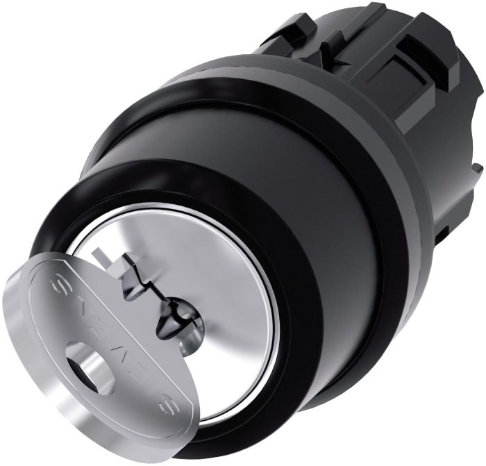Cabezal de interruptor de llave 3SU1000-4BF11-0AA0 Siemens, 2 Posiciones, Enclavamiento