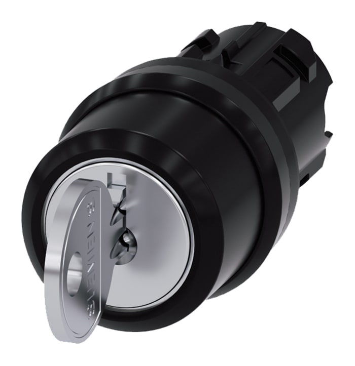 Cabezal de interruptor de llave 3SU1000-4BL11-0AA0 Siemens, 3 Posiciones, Enclavamiento