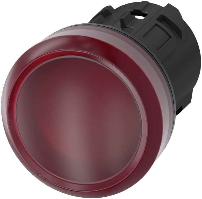 Tête de voyant lumineux Rouge Siemens, série SIRIUS ACT 3SU10, diam. découpe 22mm, IP66, IP67, IP69(IP69K)
