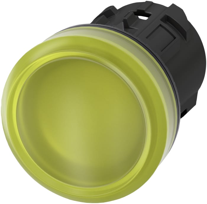 Tête de voyant lumineux Jaune Siemens, série SIRIUS ACT 3SU10, diam. découpe 22mm, IP69K