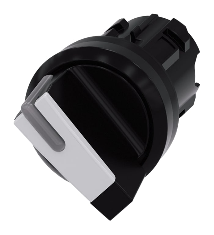 Siemens SIRIUS ACT 3SU10 Series 2 Position Selector Switch Head, 22mm Cutout, Black/White Handle