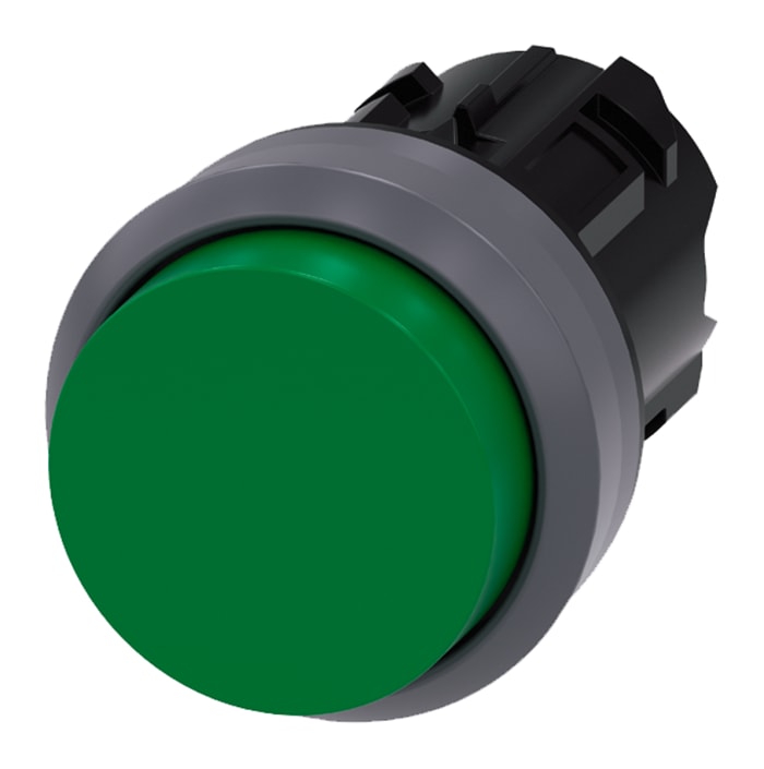 Siemens SIRIUS ACT Series Green Momentary Push Button Head, 22mm Cutout, IP66, IP67, IP69K