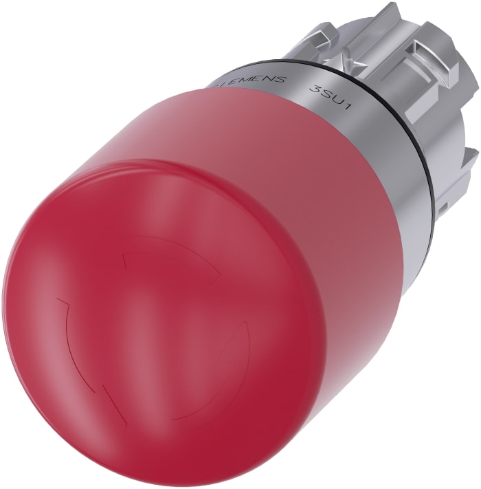 Emergency stop pushbutton, 22mm, red