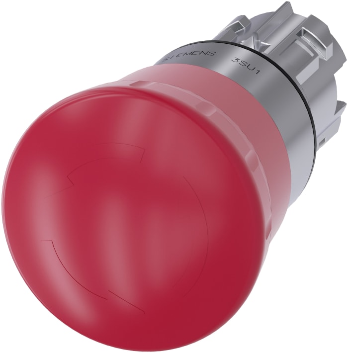 Seta de emergencia Siemens serie 3SU1, montaje en panel, Ø de montaje 22mm, IP66, IP67, IP69(IP69K)