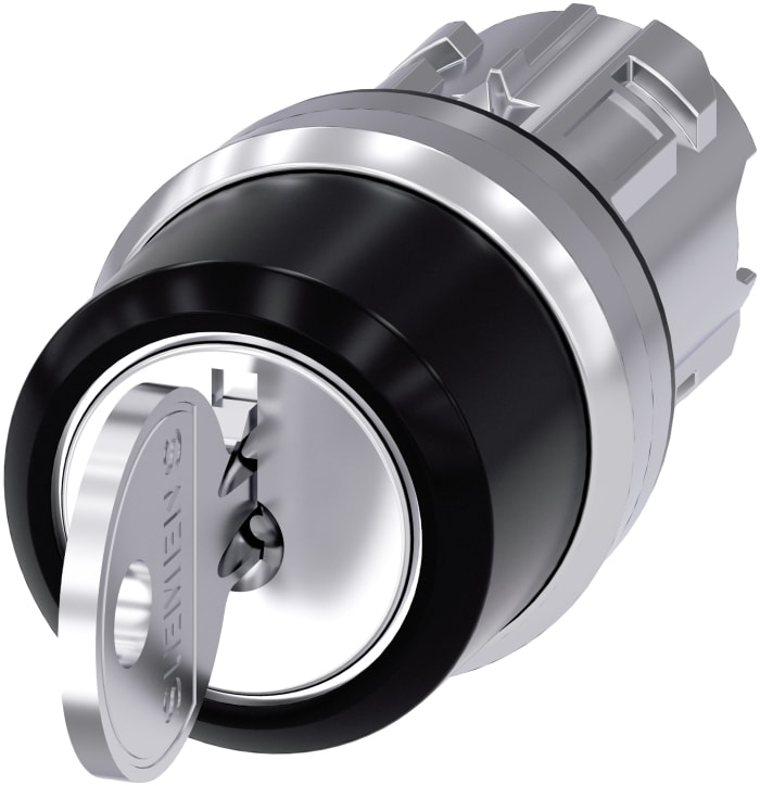 Siemens SIRIUS ACT 3SU10 3-position Key Switch Head, Latching, 22mm Cutout