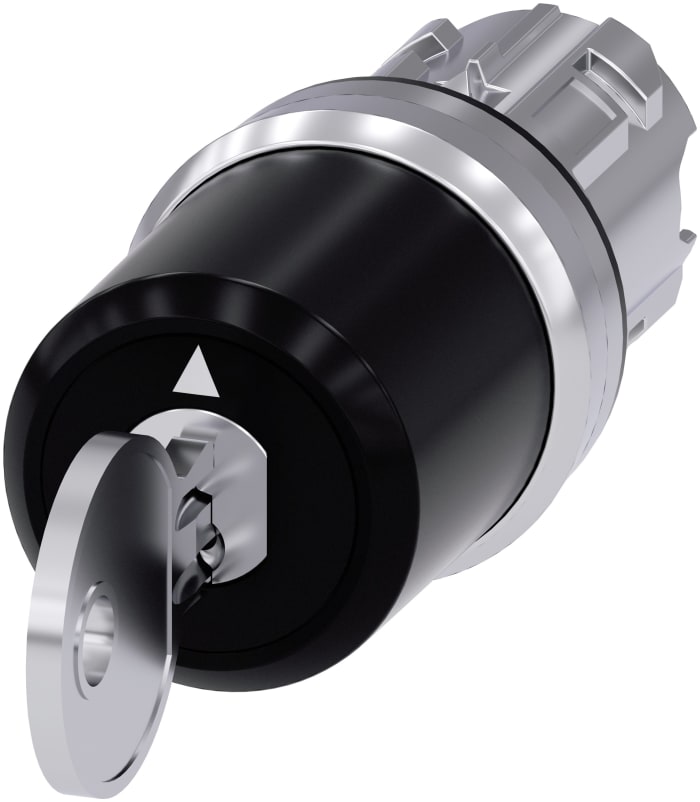 Siemens SIRIUS ACT 3SU10 3-position Key Switch Head, Latching, 22 mm Cutout