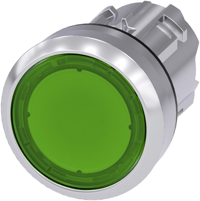 Siemens SIRIUS ACT 3SU10 Series Green Illuminated Momentary Push Button Head, 22mm Cutout, IP66, IP67, IP69K
