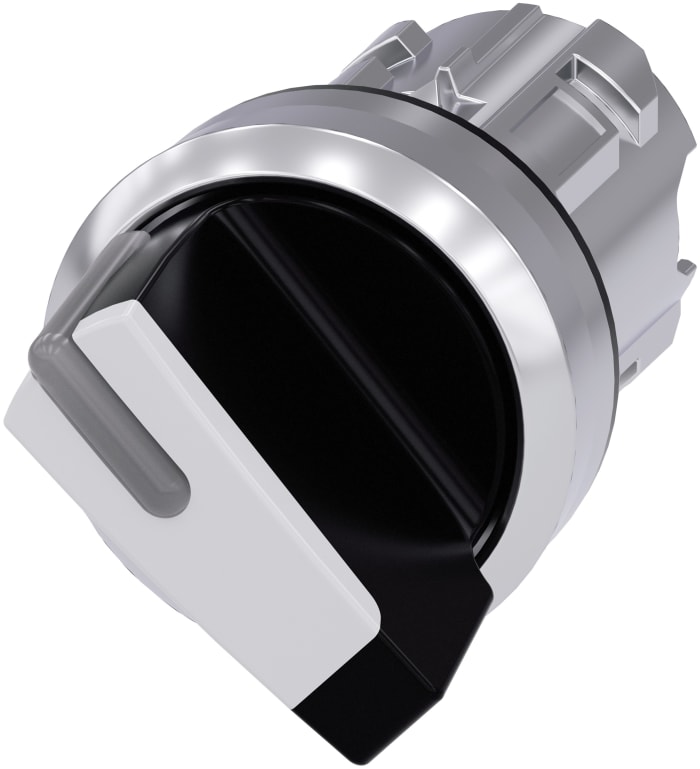 Siemens SIRIUS ACT 3SU10 Series 2 Position Selector Switch Head, 22mm Cutout, Black/White Handle