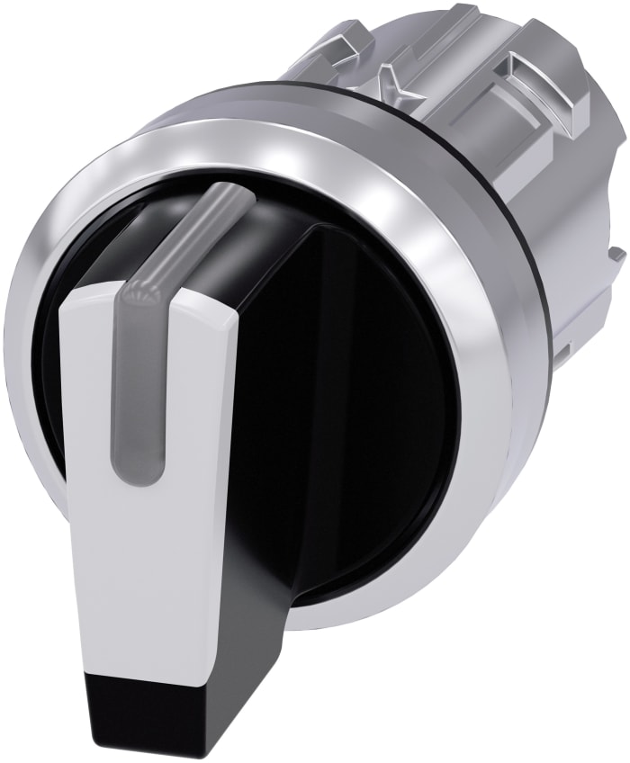 Siemens SIRIUS ACT 3SU10 Series 3 Position Selector Switch Head, 22mm Cutout, Black/White Handle