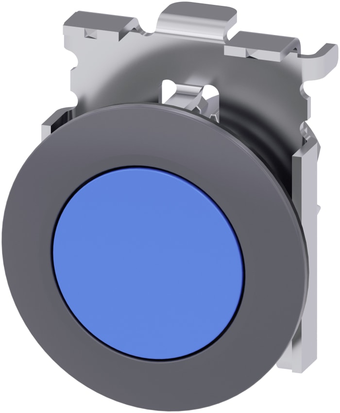 Cabezal de pulsador Siemens serie SIRIUS ACT 3SU10, Ø 30mm, de color Azul, Momentáneo, IP66, IP67, IP69K