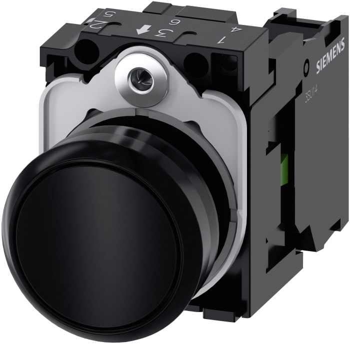 Siemens SIRIUS ACT 3SU11 Series Push Button Complete Unit, Panel Mount, 22mm Cutout, SPST, IP66, IP67, IP69