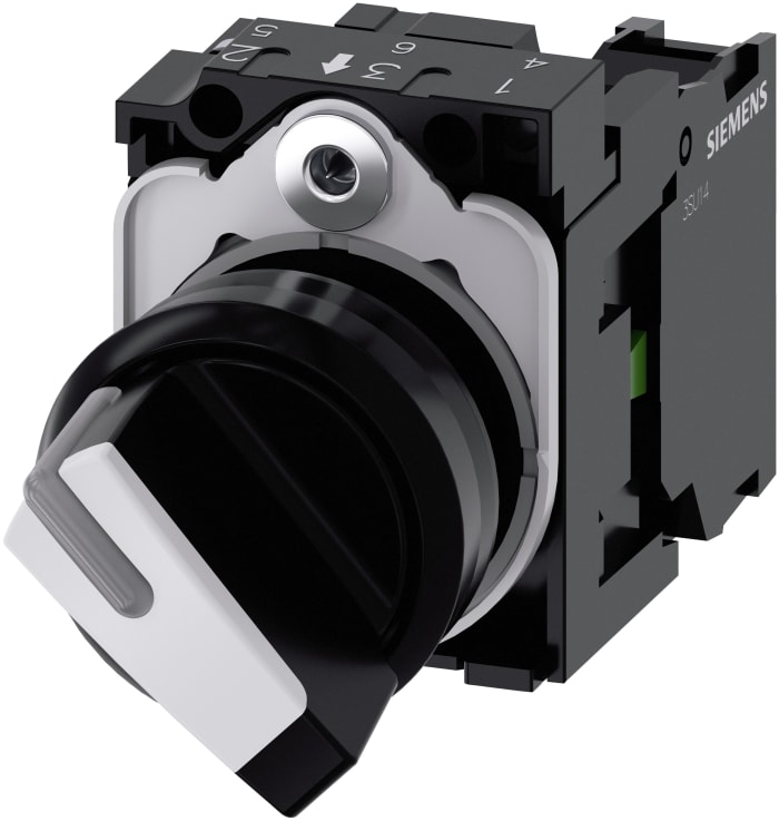 Siemens Selector Switch - (SPST) 22.3mm Cutout Diameter 2 Positions