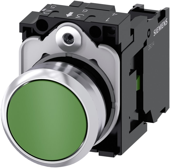 Siemens SIRIUS ACT 3SU11 Series Push Button Complete Unit, Momentary, Panel Mount, 22mm Cutout, SPST, 500V, IP66, IP67,
