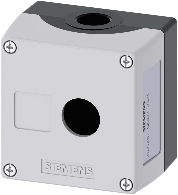 Siemens Grey Metal SIRIUS ACT Push Button Enclosure - 1 Hole 22mm Diameter