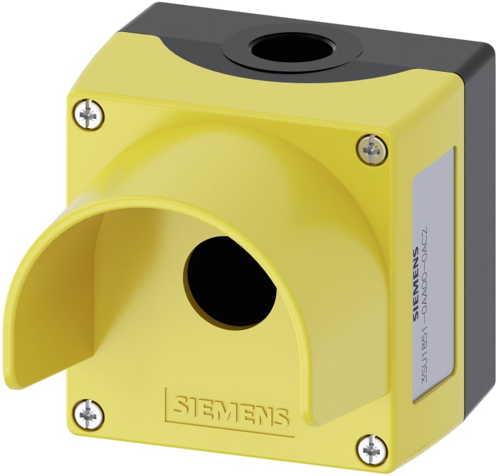 Siemens Yellow Metal SIRIUS ACT 3SU18 Push Button Enclosure - 1 Hole 22mm Diameter