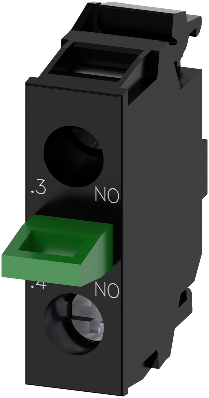 Bloque de contactos Siemens 3SU1400-2AA10-1BA0, 1 NA, 5 → 500V ac/dc, terminal Roscado
