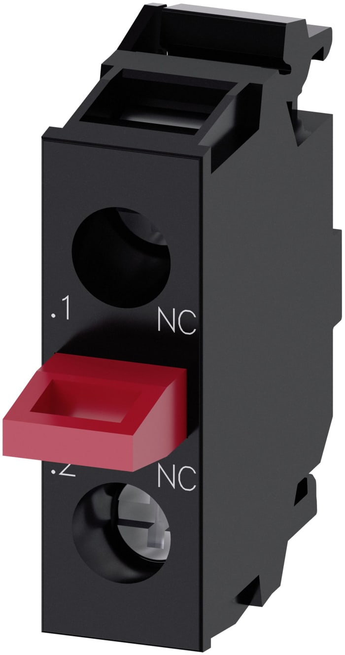 Bloque de contactos Siemens 3SU1400-2AA10-1CA0, 1 NC, 5 → 500V ac/dc, terminal Roscado