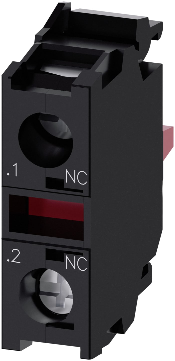 Bloque de contactos Siemens 3SU1400-1AA10-1CA0, 1 NC, 5 → 500V ac/dc, terminal Roscado