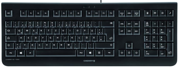 Cherry Wired USB Keyboard, QWERTZ, Black