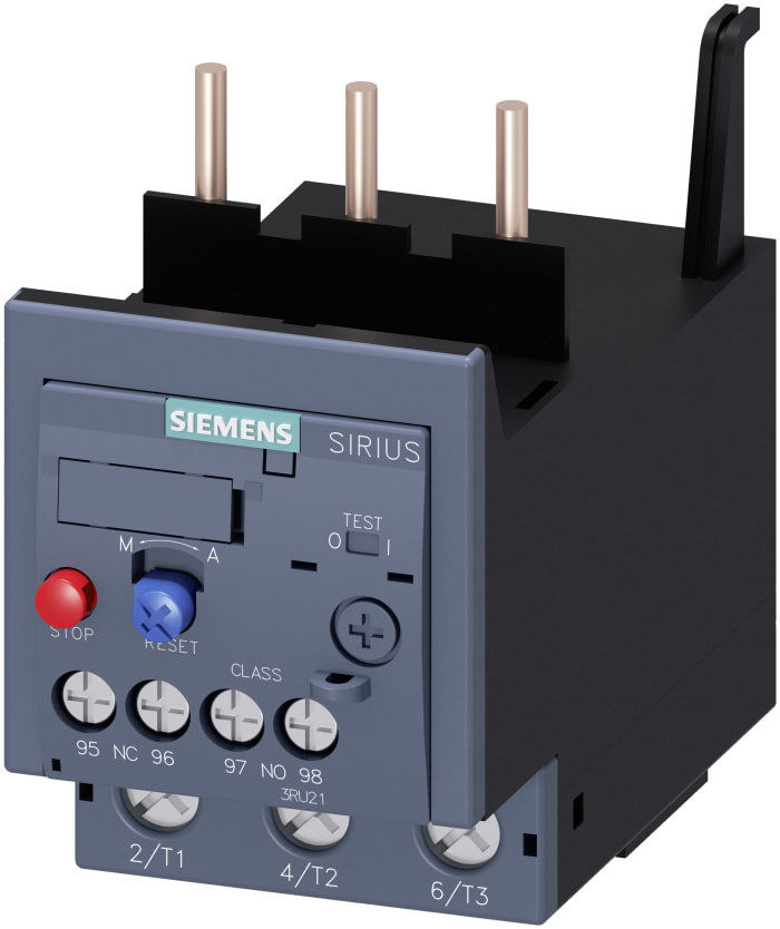 Siemens SIRIUS 3RU2 Thermal Overload Relay 1NO + 1NC, 50 A F.L.C, 50 A Contact Rating, 3P, SIRIUS
